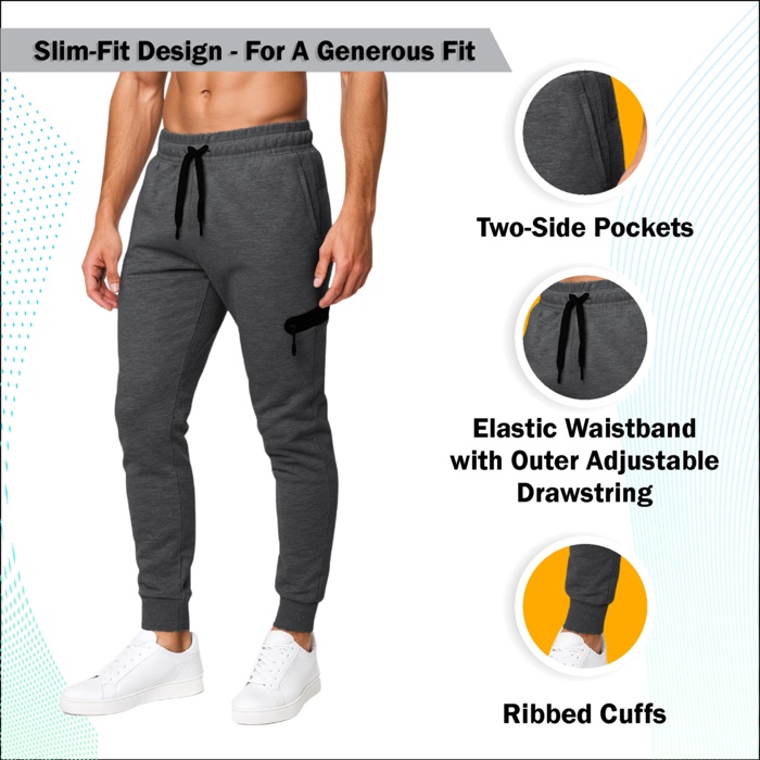 Men’s Tech Fleece Jogger Sweatpants (3 Pack) - Ideal for Training or Casual Wear